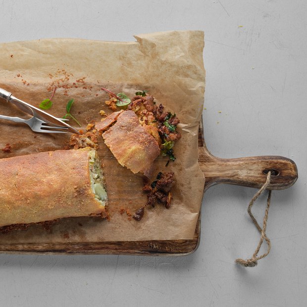 Lektinfreier Gemüsestrudel mit entölter Leinsaat